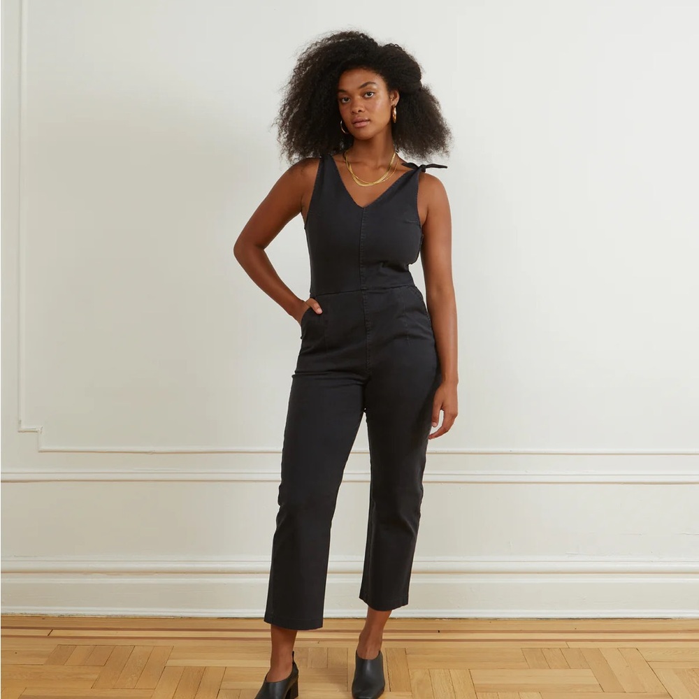 Loup Black Jumpsuit with Tie Straps